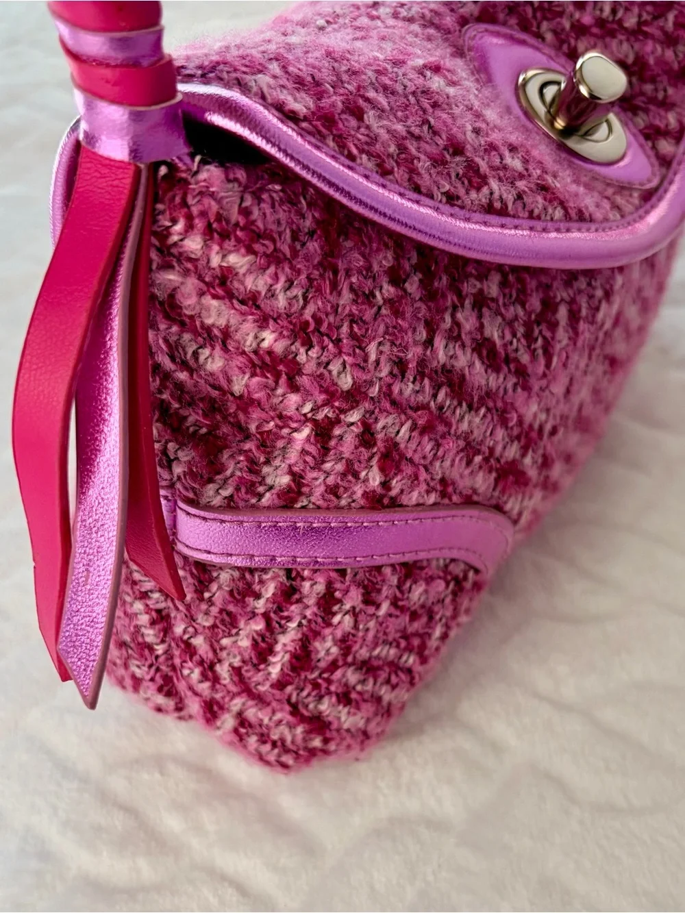 American Girl x Bath and Body Works Pink Tweed Cosmetic Bag with Metallic Trim